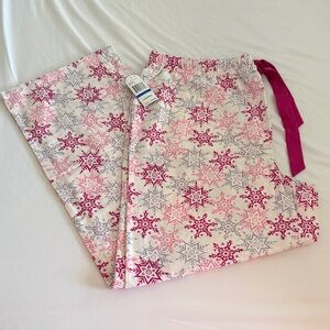 Nautica Pink and Gray Snowflake Pajama Pants